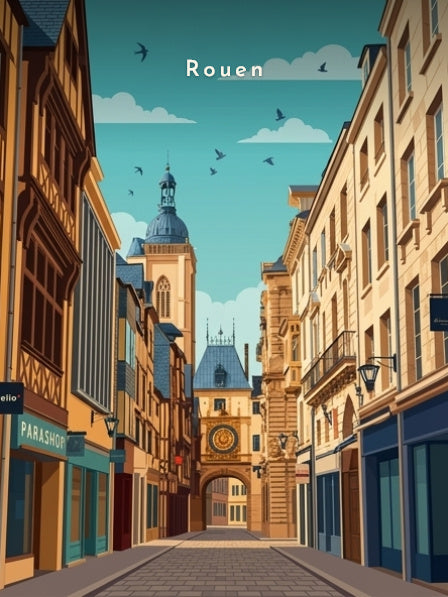 Rue du Gros-Horloge — Pôdevache, visuel seul