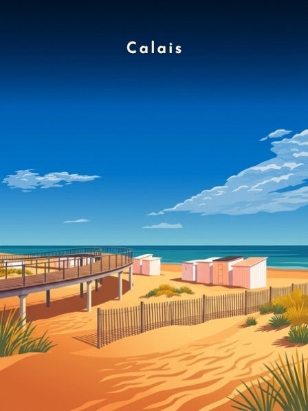 La plage et ses cabines — Pôdevache, visuel seul
