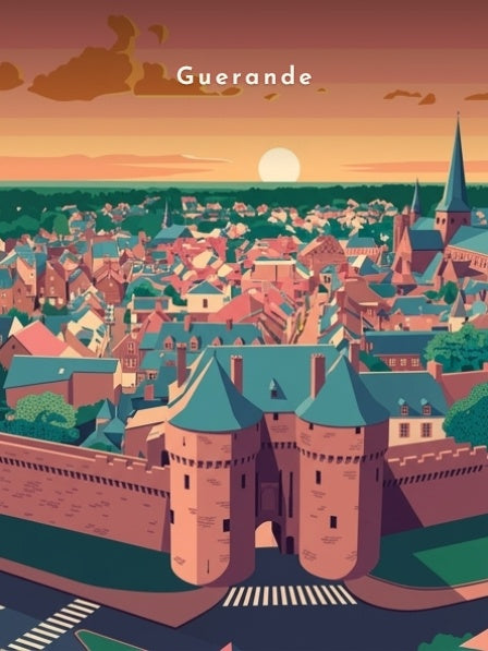 Porte Saint-Michel sous le ciel rosé — Pôdevache, visuel seul