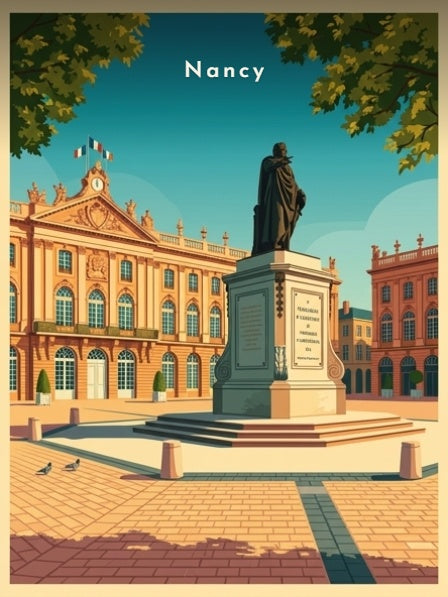 Statue de Stanislas et Hôtel de Ville — Pôdevache, visuel seul