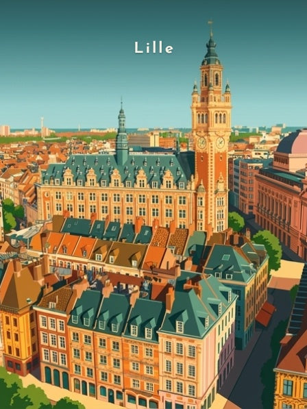 Les toits de la ville et le beffroi — Pôdevache, visuel seul