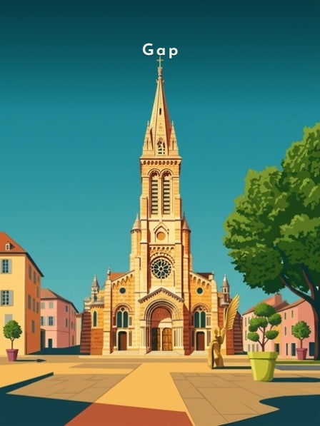 Façade de la cathédrale — Pôdevache, visuel seul