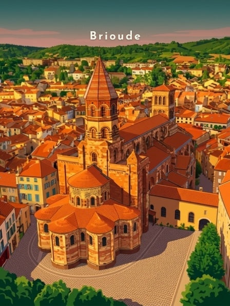 Panorama sur la basilique et les toits — Pôdevache, visuel seul