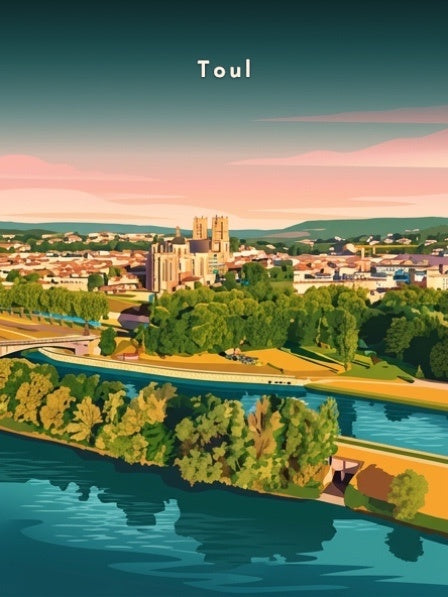 Panorama sur la ville et la Moselle — Pôdevache, visuel seul