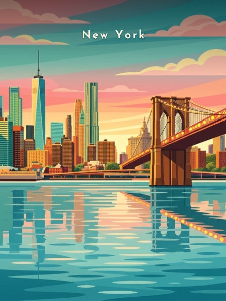 Le pont de Brooklyn et Lower Manhattan — Pôdevache, visuel seul