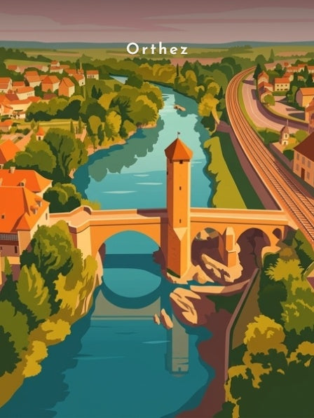 Vue aérienne sur le Pont Vieux — Pôdevache, visuel seul