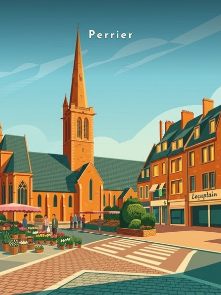 Place de l'église et marché aux fleurs — Pôdevache, visuel seul