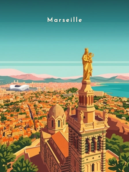 Notre-Dame de la Garde et le Vélodrome — Pôdevache, visuel seul
