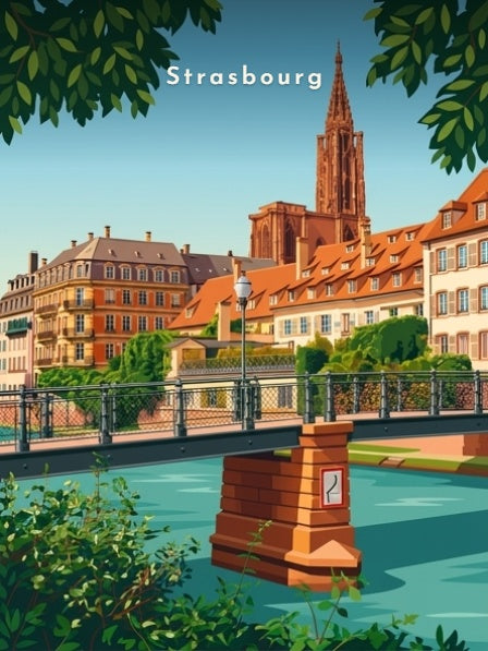 Les quais de l'Ill et la cathédrale — Pôdevache, visuel seul