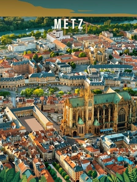 Panorama aérien sur la cathédrale — Pôdevache, visuel seul