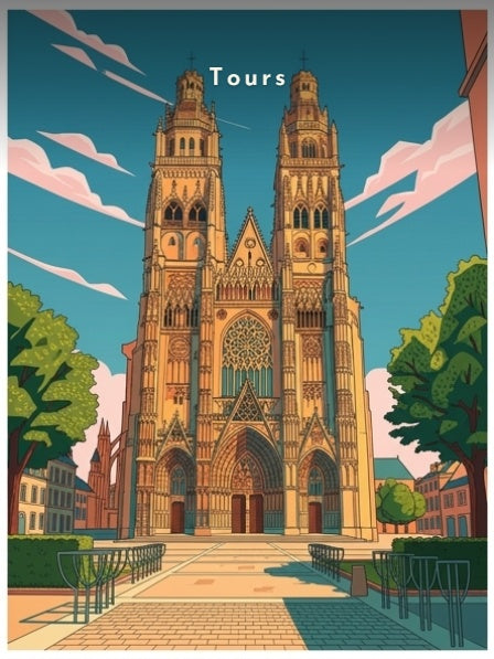 Perspective sur la cathédrale Saint-Gatien — Pôdevache, visuel seul