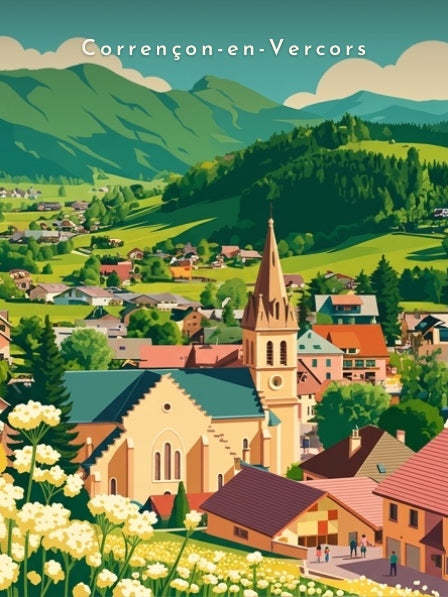 L'église vue des hauteurs — Pôdevache, visuel seul