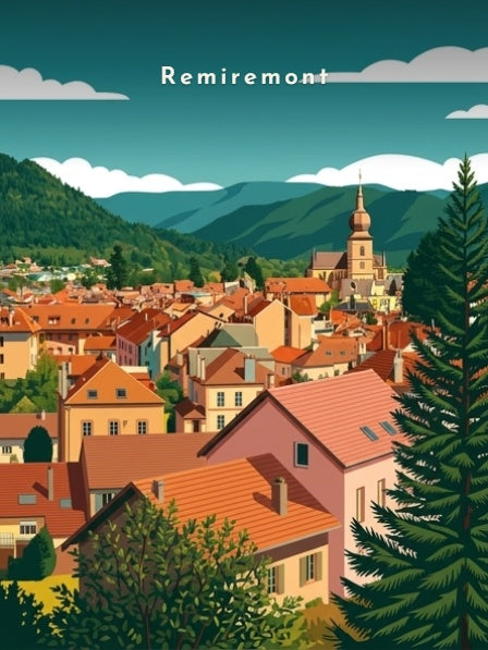 Vue sur les toits et les Vosges — Pôdevache, visuel seul