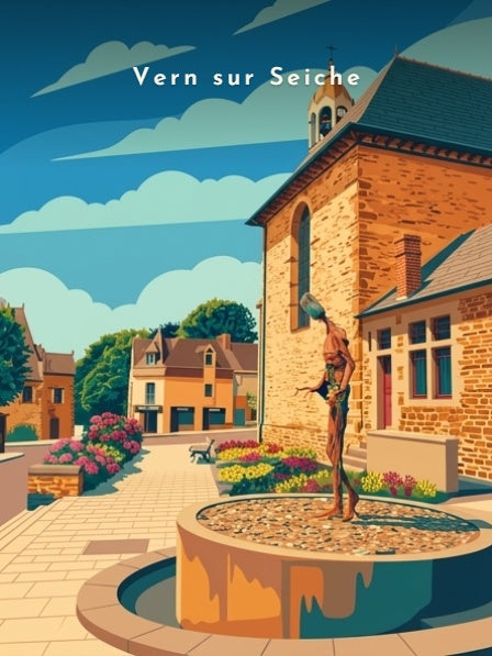 La fontaine près de l'église — Pôdevache, visuel seul