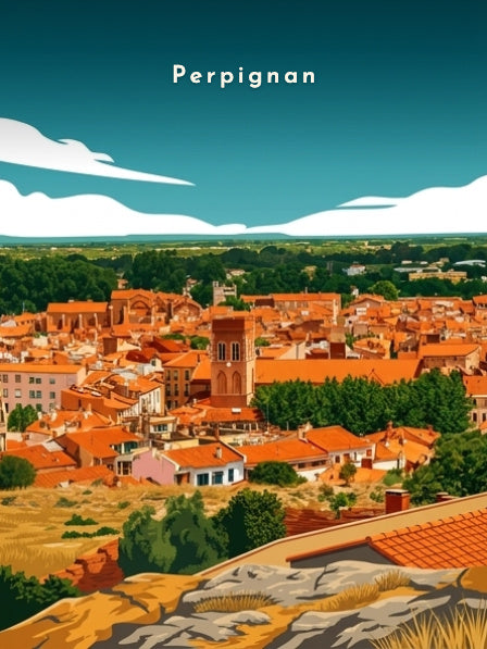 Toits et clocher depuis les hauteurs — Pôdevache, visuel seul