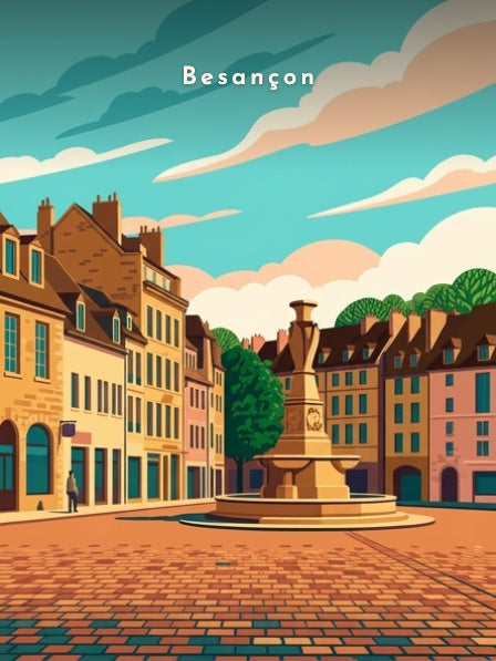 Fontaine sur la place — Pôdevache, visuel seul