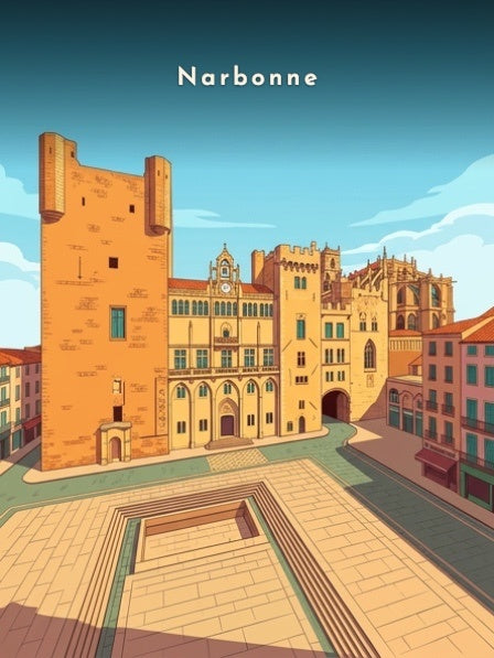 Palais des Archevêques et Via Domitia — Pôdevache, visuel seul
