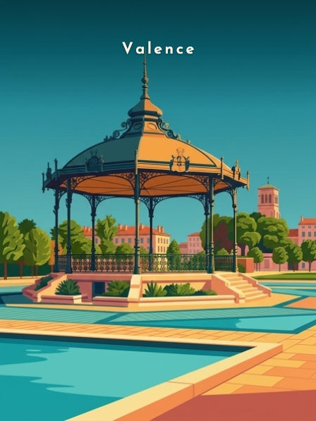 Le kiosque Peynet sous le ciel bleu — Pôdevache, visuel seul