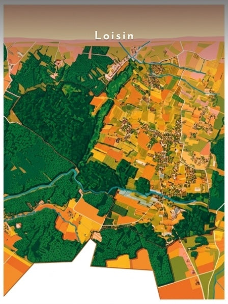 Carte illustrée du territoire — Pôdevache, visuel seul