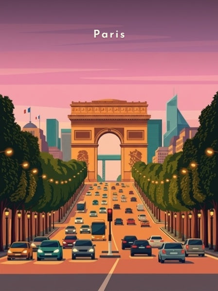 L'Arc de Triomphe au crépuscule — Pôdevache, visuel seul