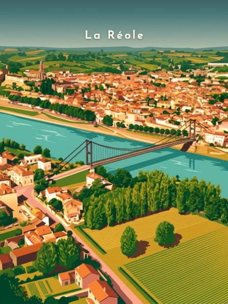 Vue panoramique sur le pont suspendu — Pôdevache, visuel seul