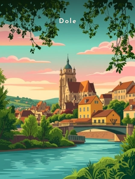Collégiale Notre-Dame et le Doubs — Pôdevache, visuel seul