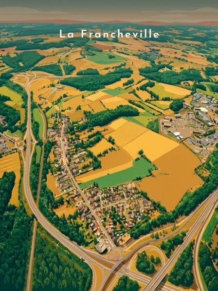 Vue aérienne du village — Pôdevache, visuel seul