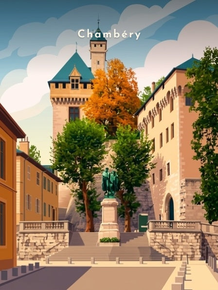 Le château depuis les escaliers — Pôdevache, visuel seul