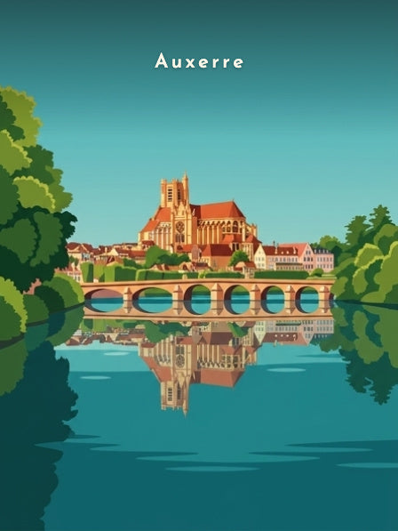 Cathédrale Saint-Étienne depuis l'Yonne — Pôdevache, visuel seul