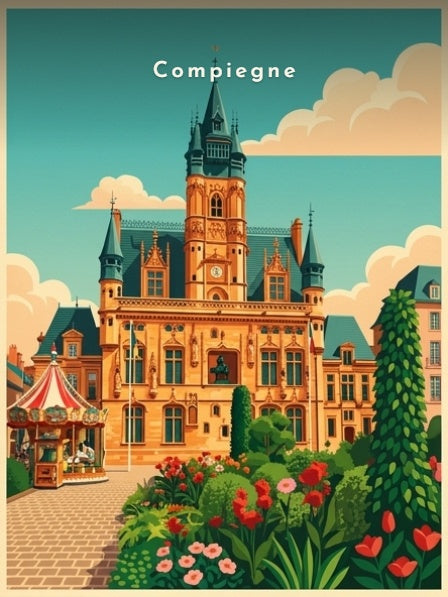 L'Hôtel de Ville et le parterre fleuri — Pôdevache, visuel seul