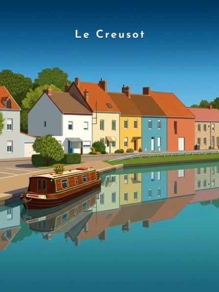 Canal et maisons colorées — Pôdevache, visuel seul