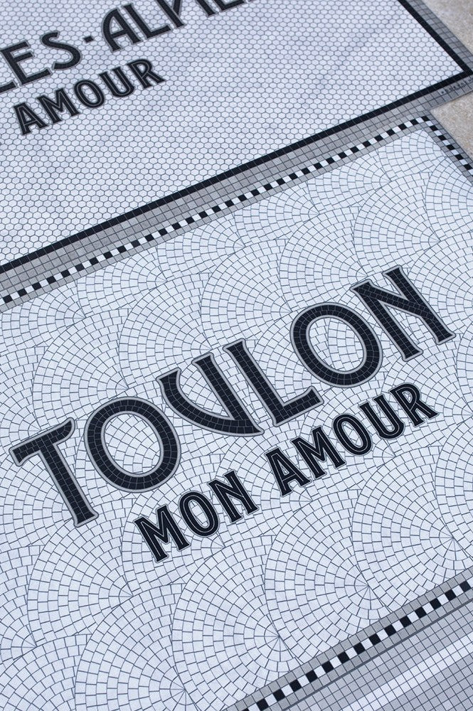 Tapis vinyle personnalisé Toulon mon amour