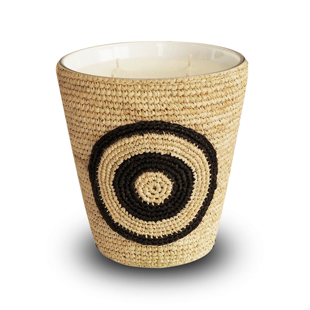 Tarangire braided raffia scented candle - Divine Idylle