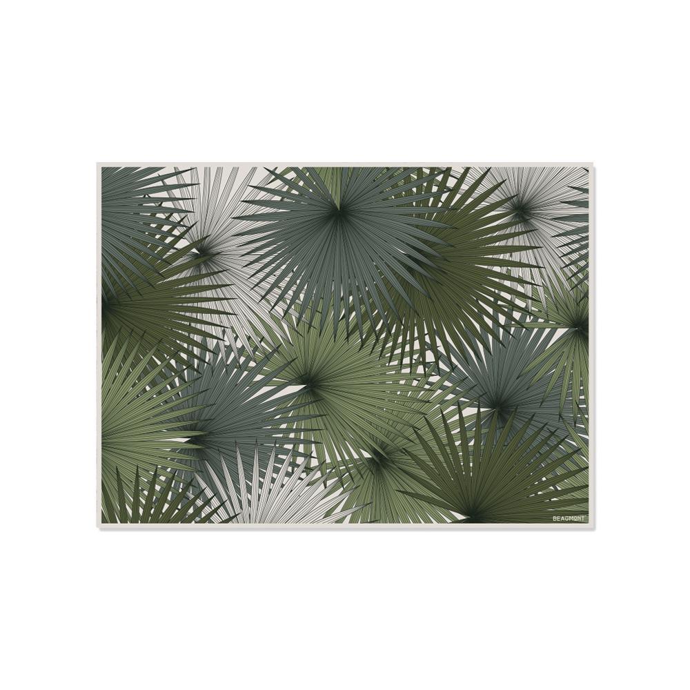 Laissez-vous séduire par ce set de table rectangle en vinyle imprimé ! Ces feuilles de yucca donneront une ambiance de jardin botanique à votre extérieur ! On adore !