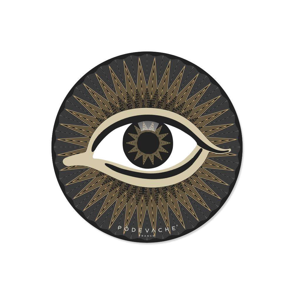 Set of 6 Golden Eye vinyl coasters