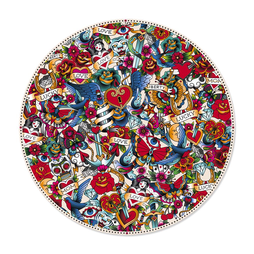 Tapis vinyle Tattoo Mix - Rond