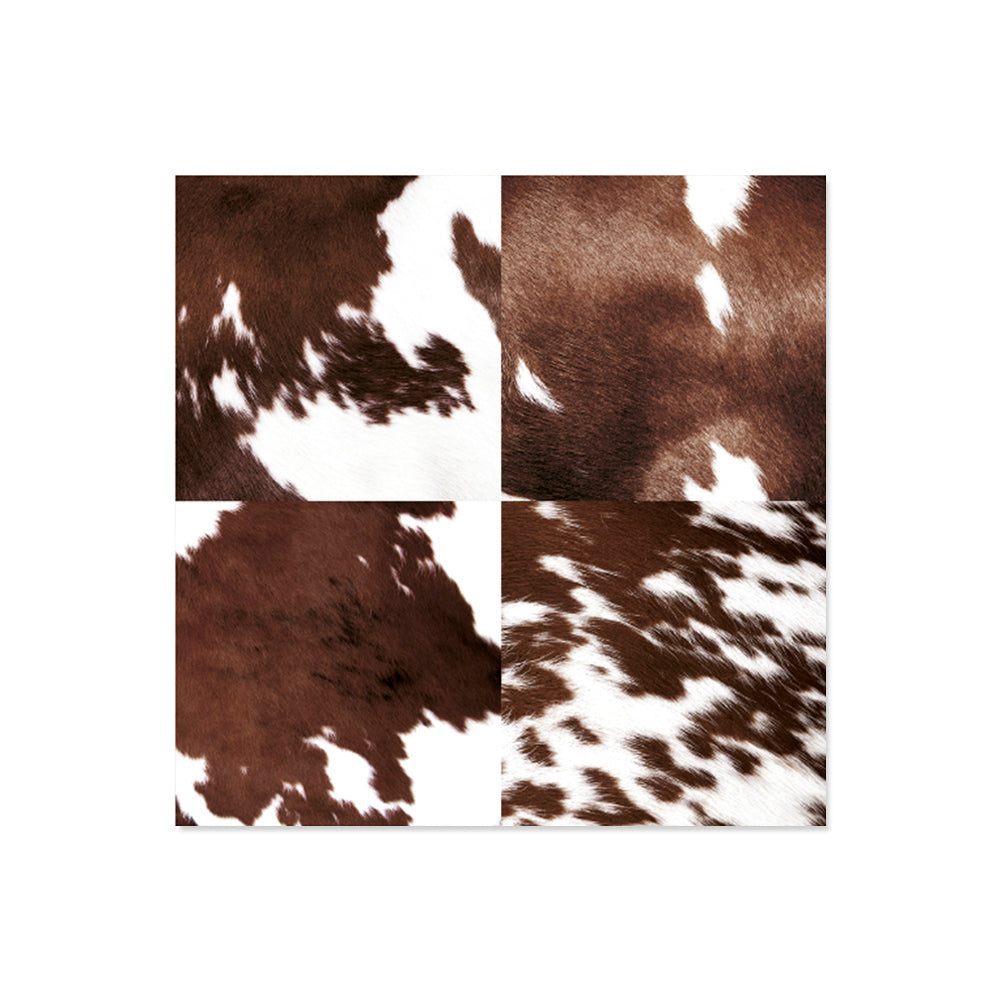 Set of 6 cowhide vinyl coasters