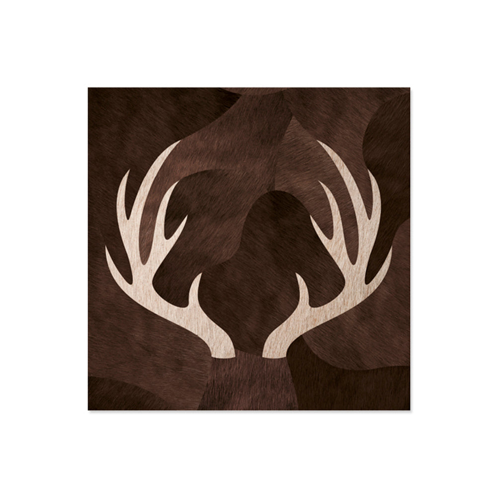 Set of 6 deer horns vinyl coasters