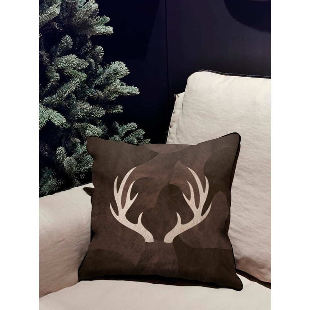 Deer horns velvet cushion