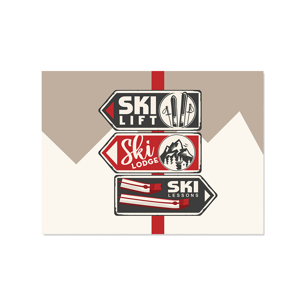 Individual de vinilo con señal de esquí