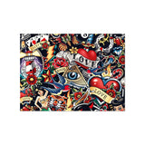 Set de table en vinyle rectangulaire — modèle Flash Tattoo