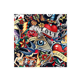 Dessous de verre en vinyle carré — modèle Flash Tattoo