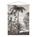 Kakémono en papier — modèle Amazonia Gris, motif végétal et floral