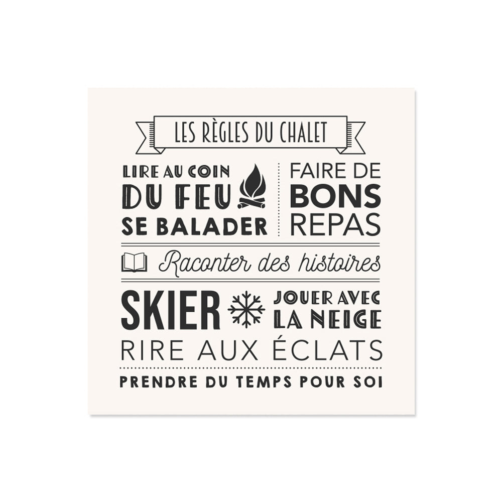 Set of 6 Chalet Rules Vinyl Coasters