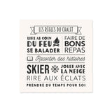 Dessous de verre en vinyle carré — modèle Règles Chalet