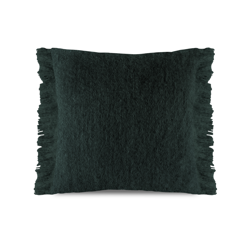 Coussin mohair uni Sapin