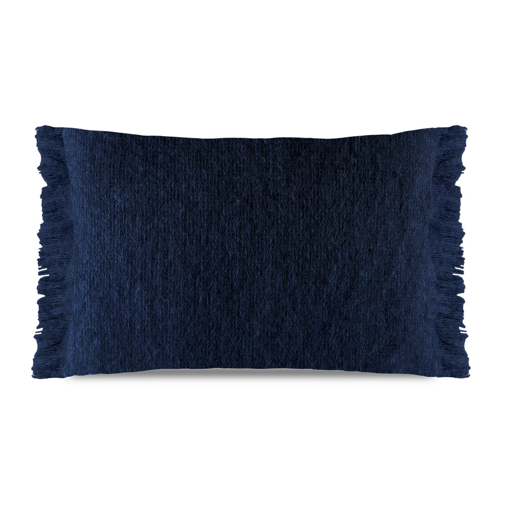 Coussin mohair uni Indigo