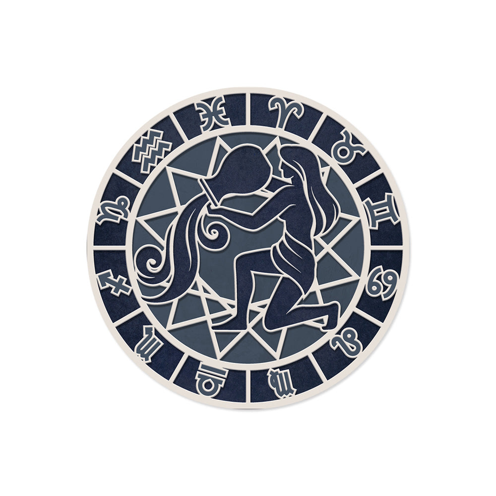 Set of 6 Aquarius vinyl coasters