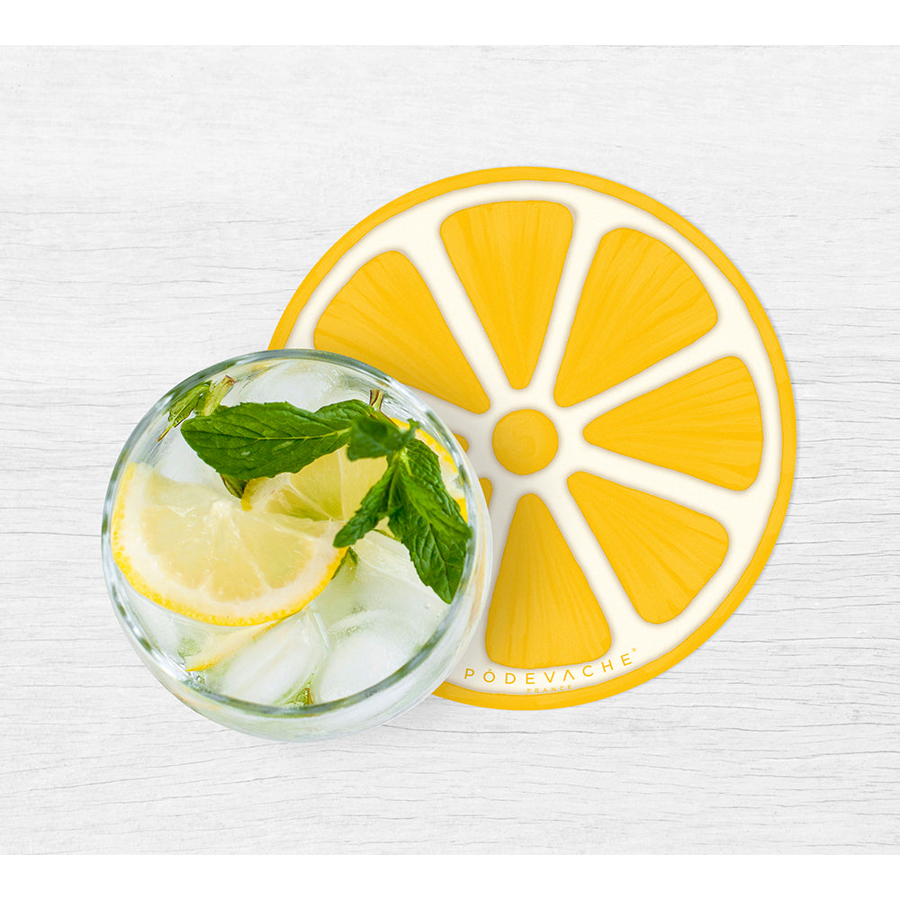 Set of 6 Limone vinyl coasters