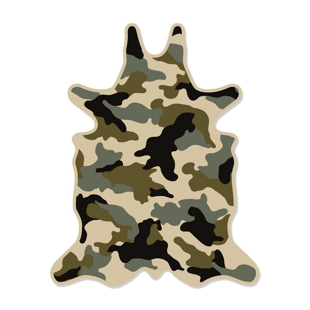 Army Camou Gray vinyl rug - Kids